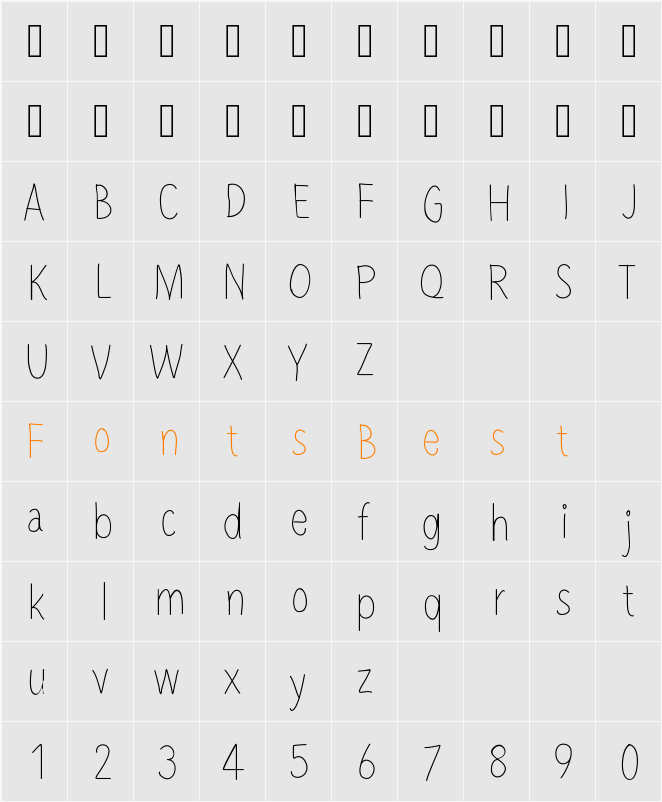 paperfont1 Character Map