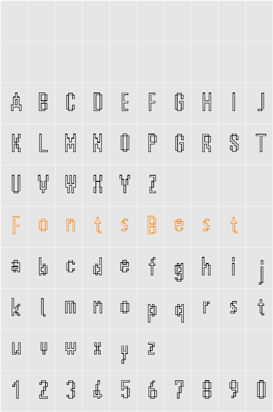 ScreenyOutline Character Map