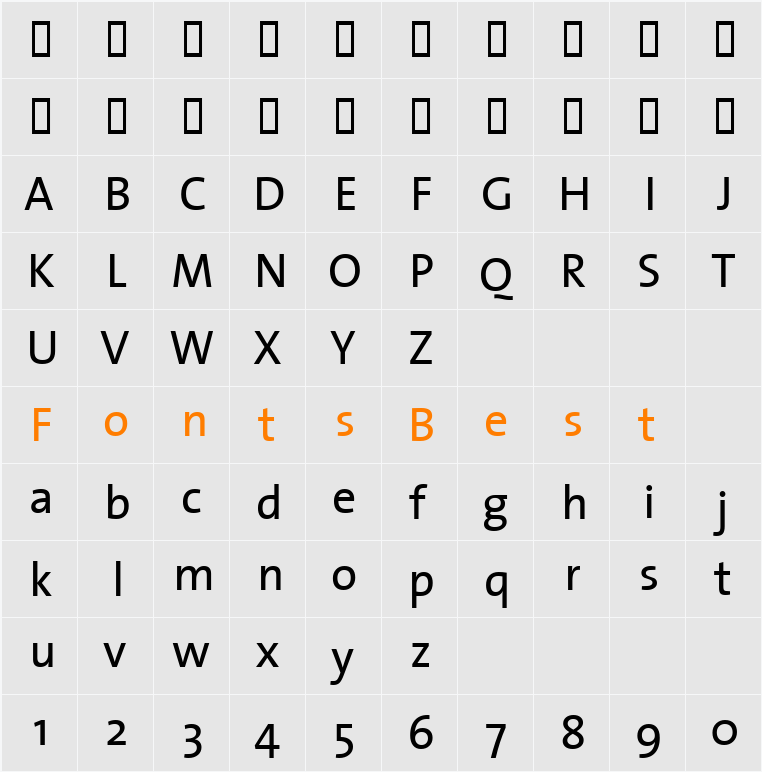 TheSans Character Map