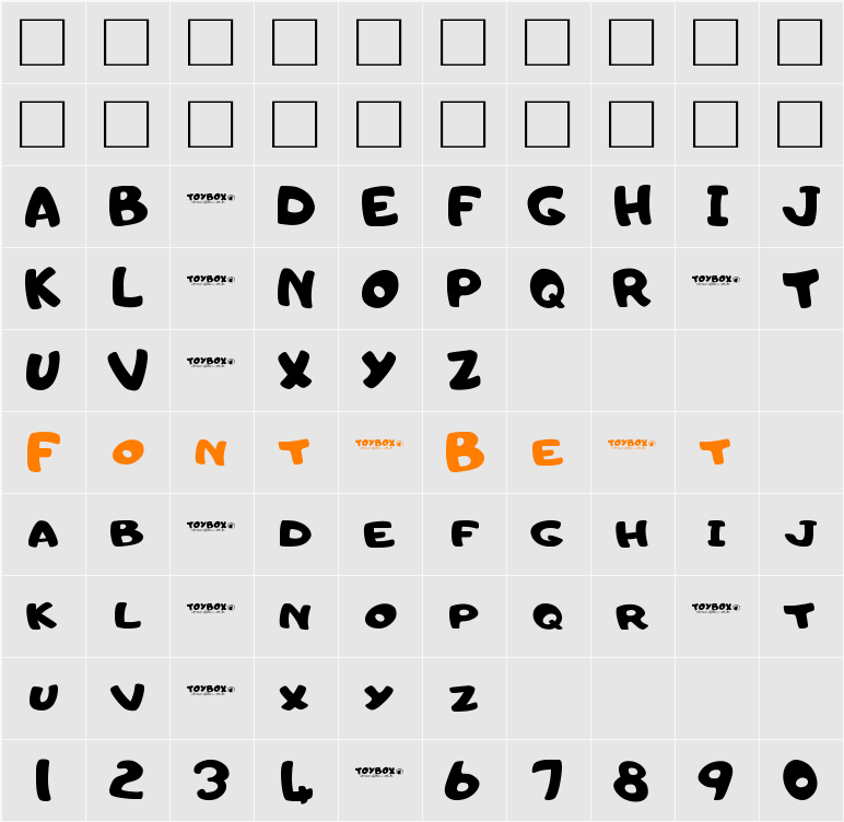 Toybox Character Map