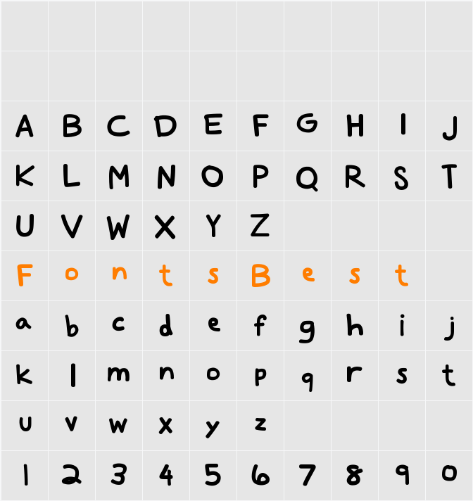 Rodscript Character Map