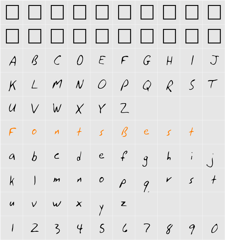 LEHN117 Character Map