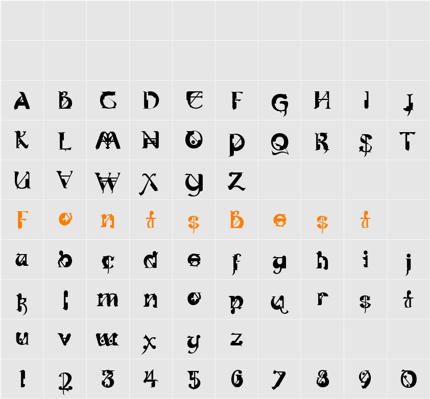 GargoilICG Character Map