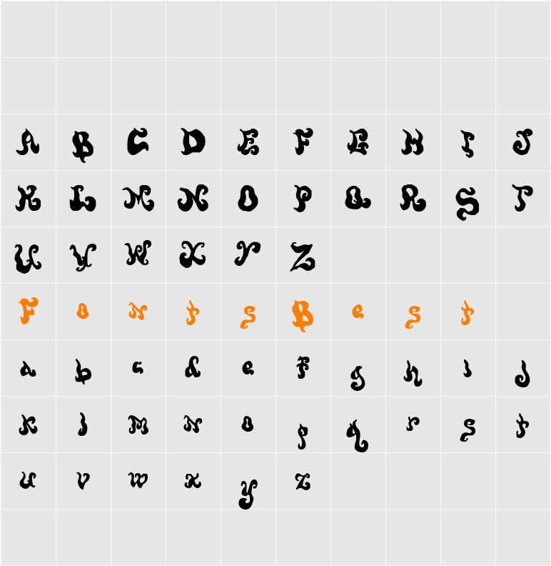 Screwy Melted Wax Character Map