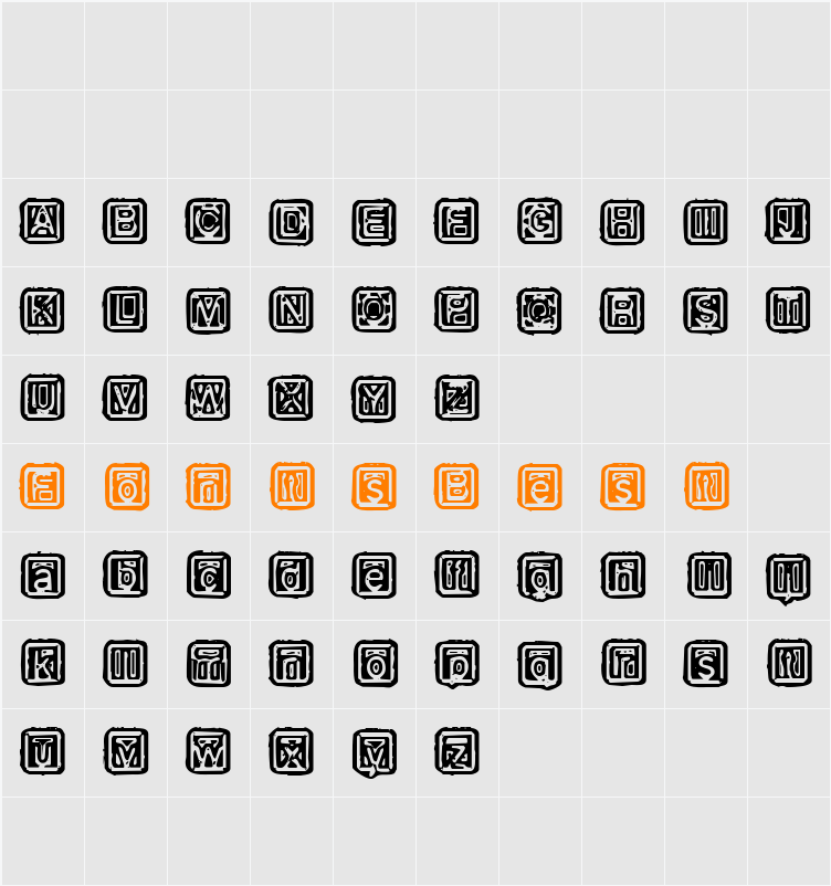 Rubber Hell Character Map
