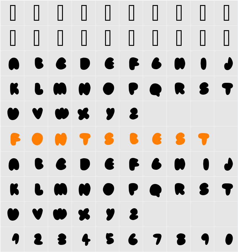 fat ass filled Character Map
