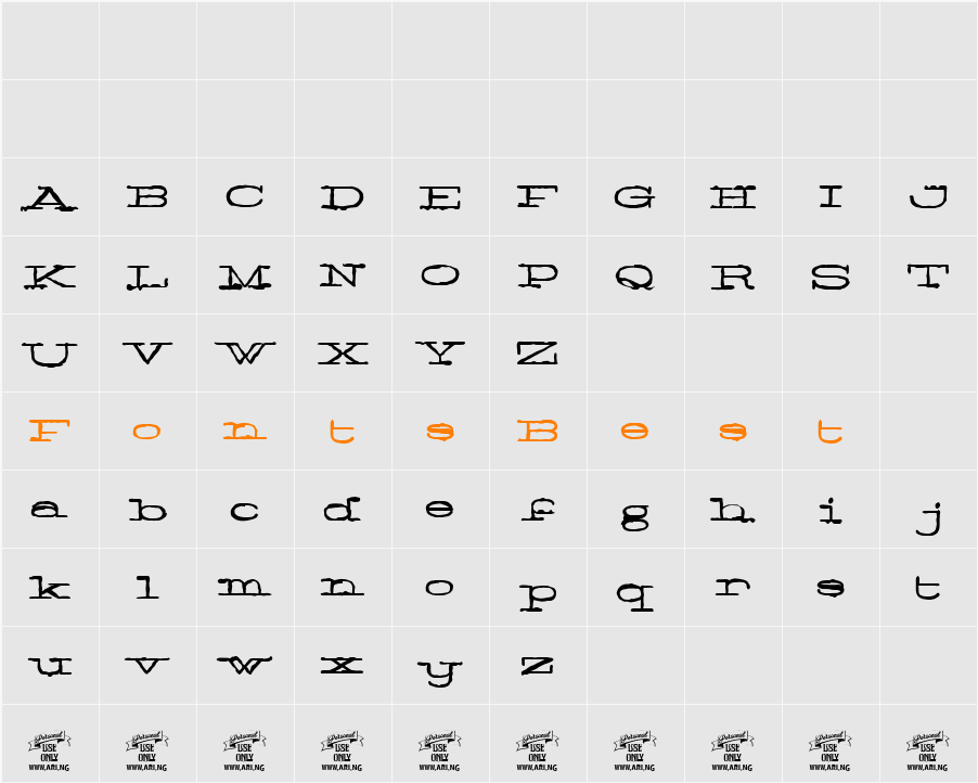 Normale Personal Use Character Map