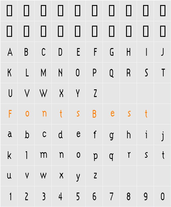HypeStyleCondensed Character Map