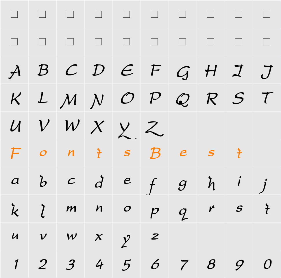 DreamerOne Character Map