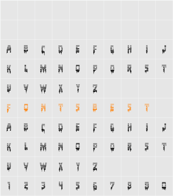 Bloodlust Gradient Character Map