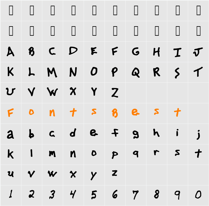 advertisingphilfont Character Map