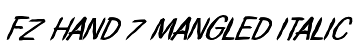 FZ HAND 7 MANGLED ITALIC Font Image