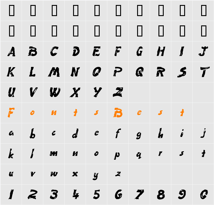 KidzOnlySSK Character Map