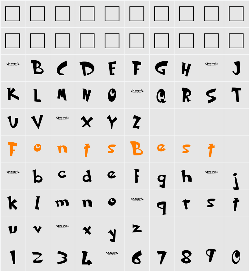 SP-rocket Character Map