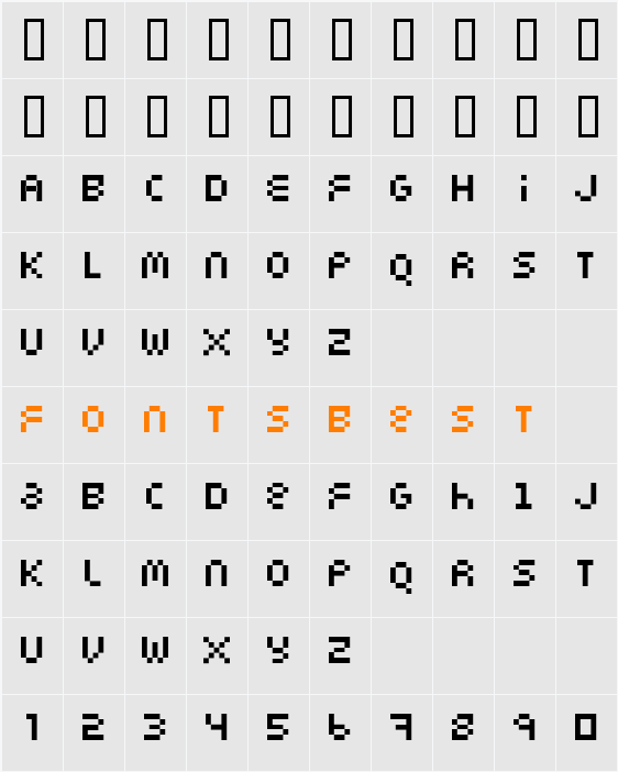 Digitype Character Map