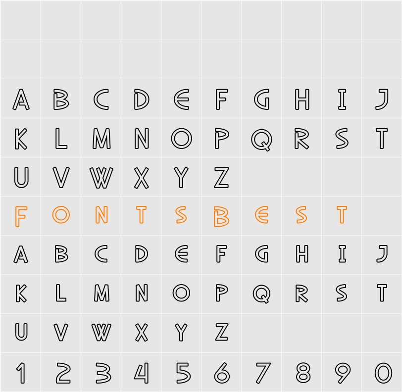 SF Diego Sans Outline Character Map
