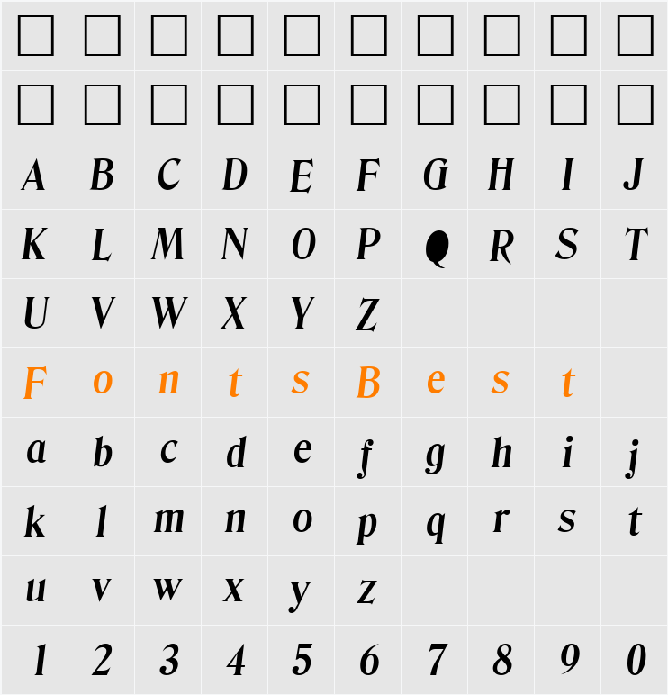 Denver-DemiBoldIta Character Map