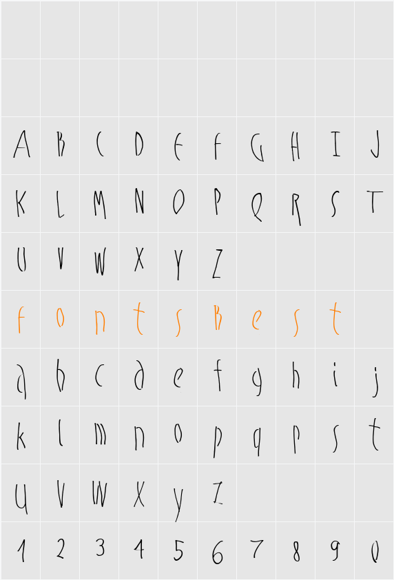 MKSchmalhands Character Map