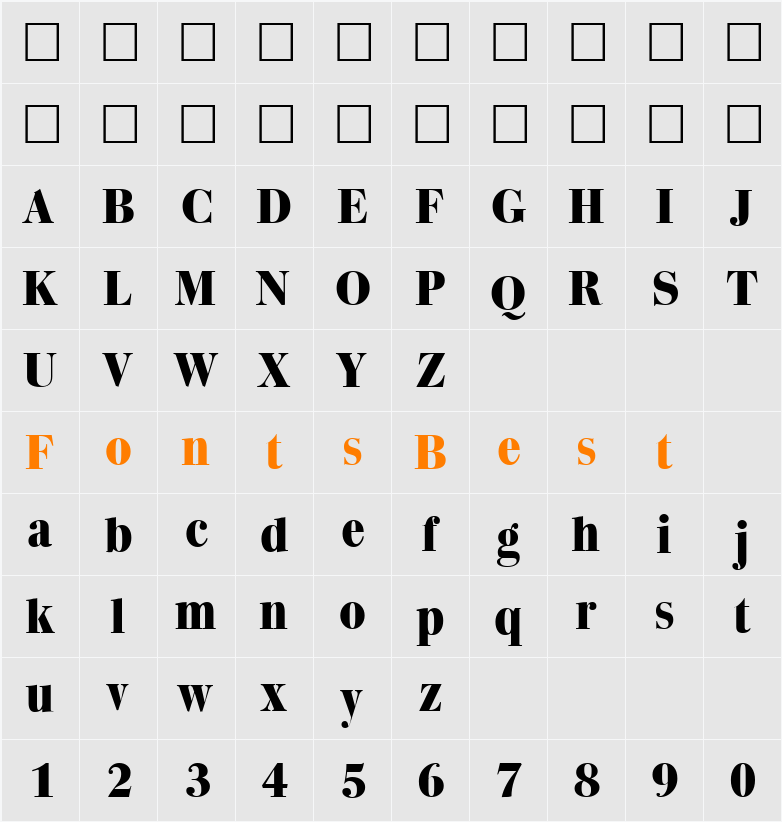 QuantasExtrabold Character Map