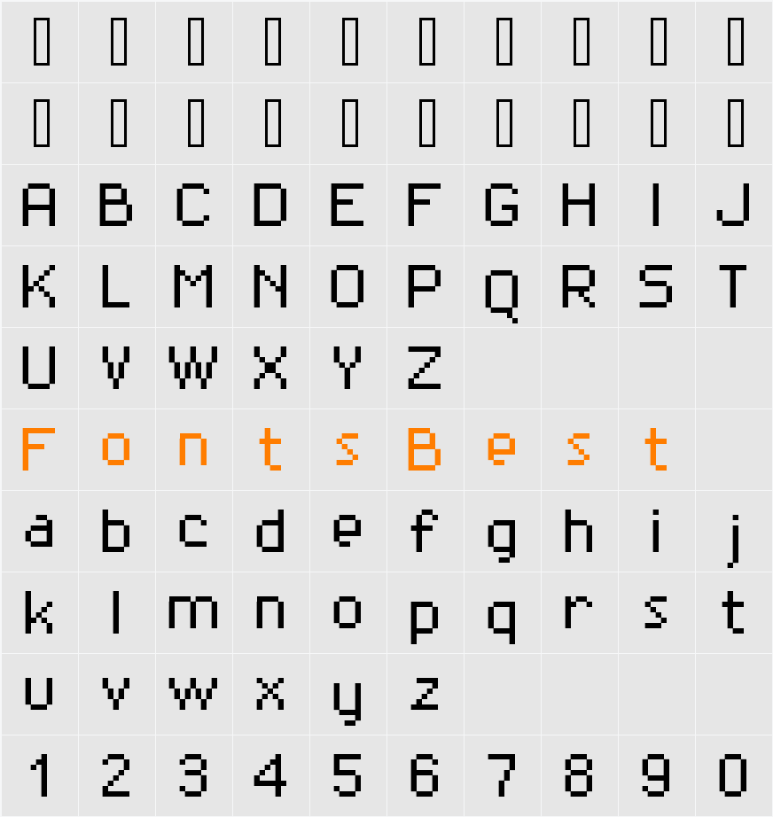FFF Regates Condensed Character Map