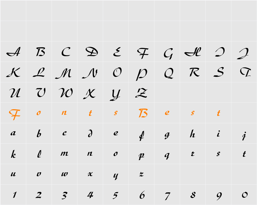 Diskus BQ Character Map