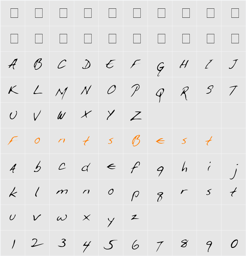 GiffordsHand Character Map