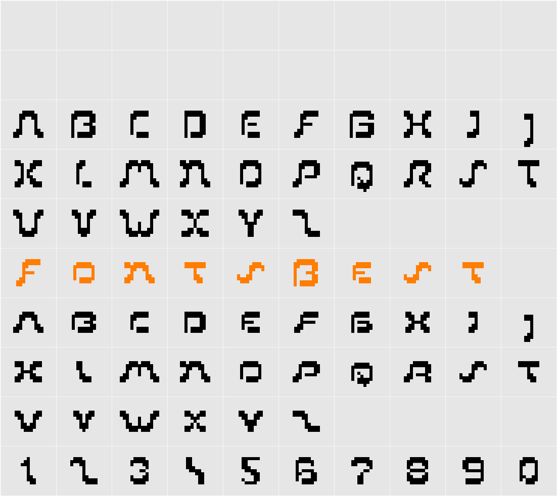 PIXoriental_9 Character Map