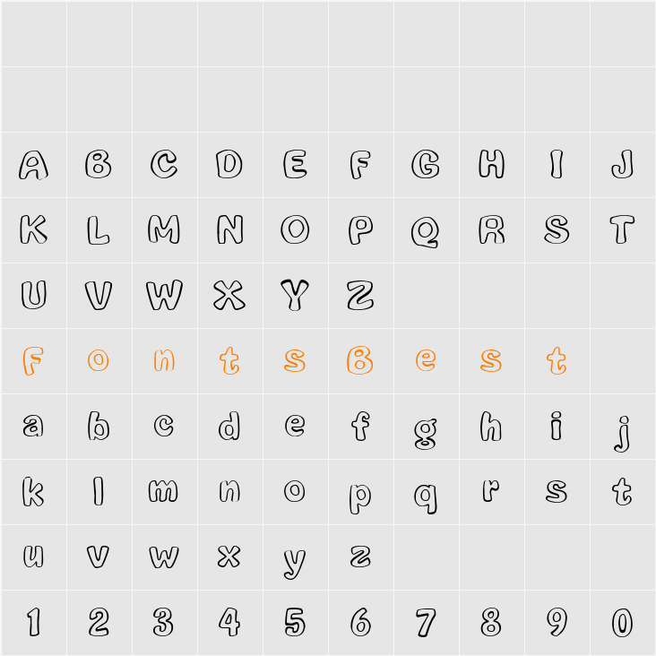GrafitoOutline Character Map