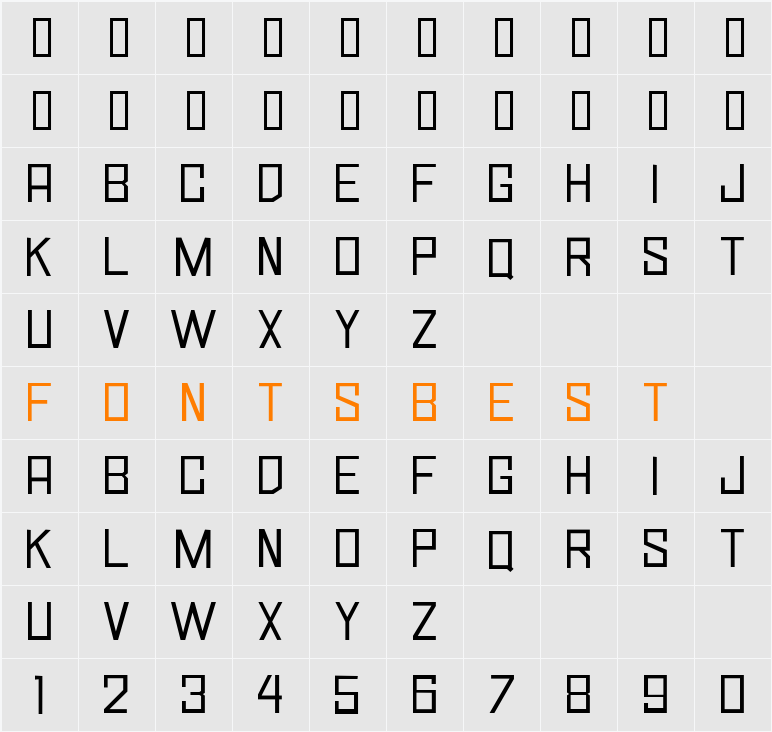 Simply Square JL Character Map
