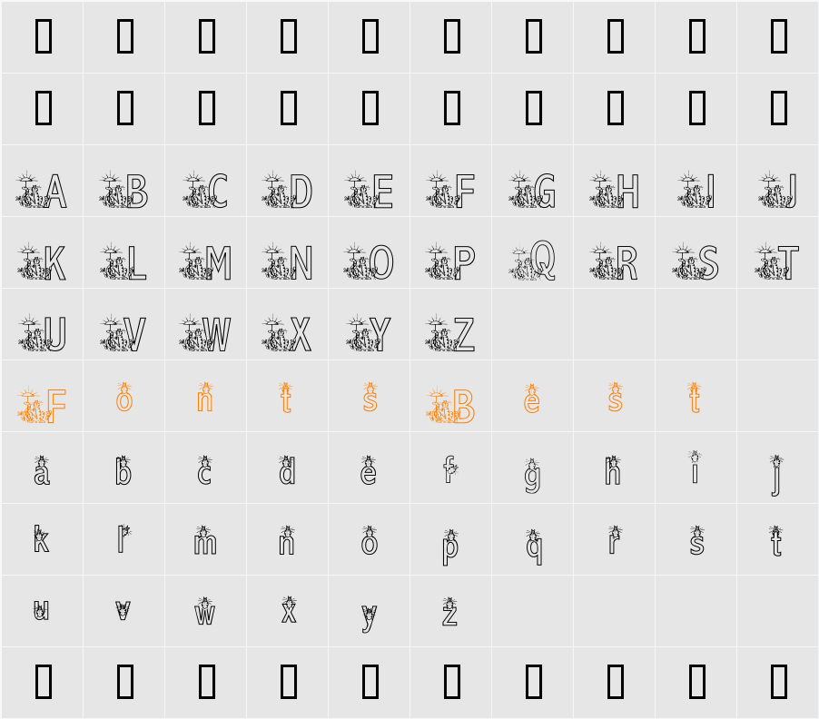 KG MEOW2 Character Map