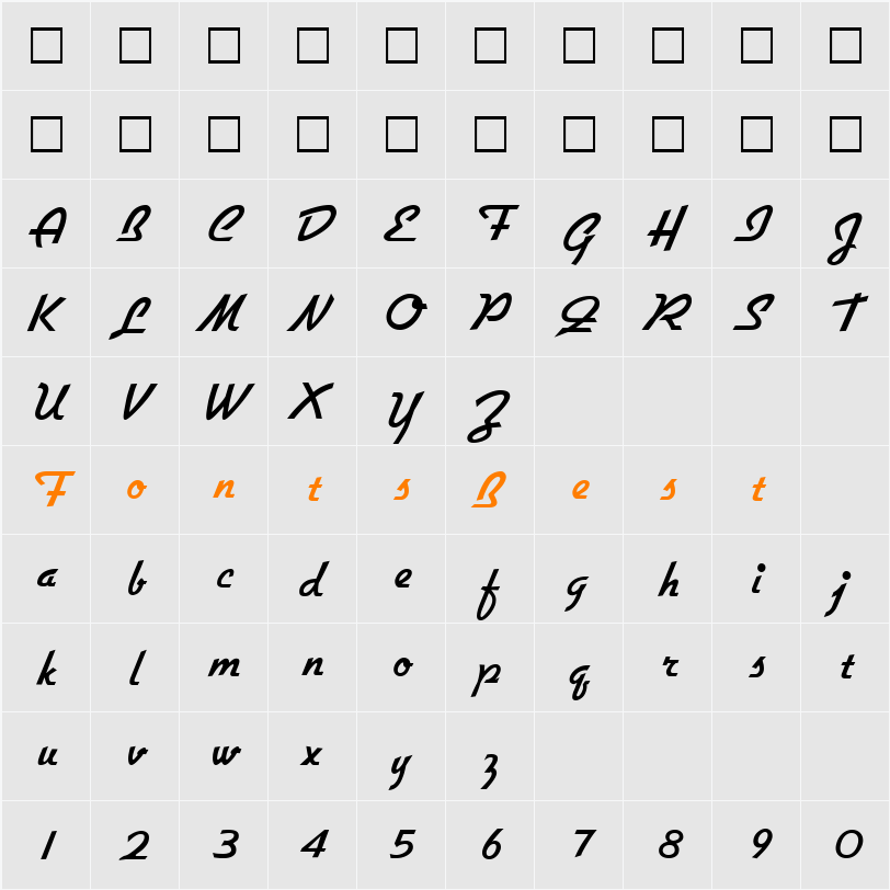 Gillies Character Map
