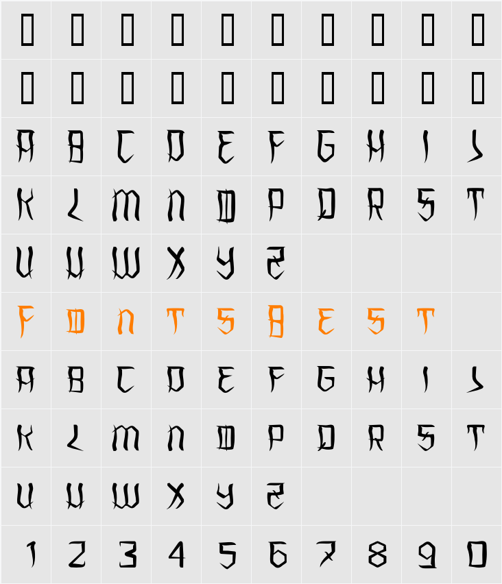 underhood Character Map