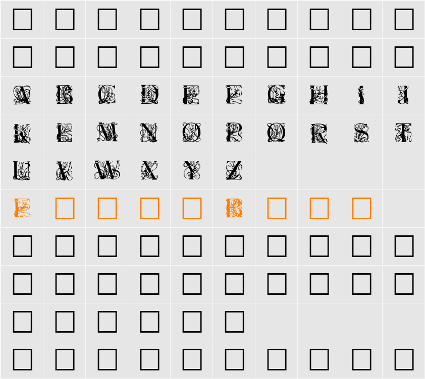 ElzevierCaps Character Map