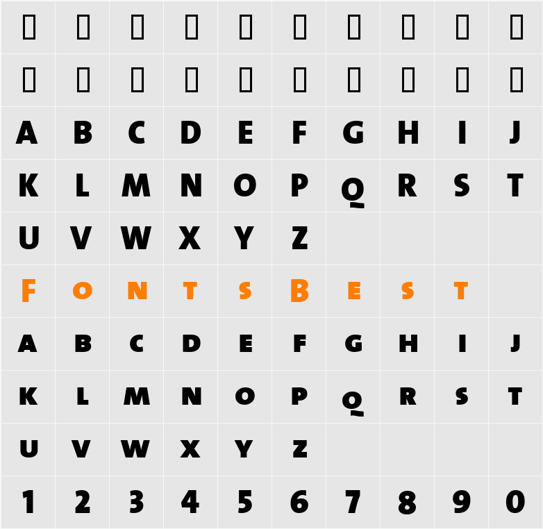 TheSansBlack Character Map