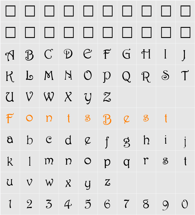 Hermosa Character Map