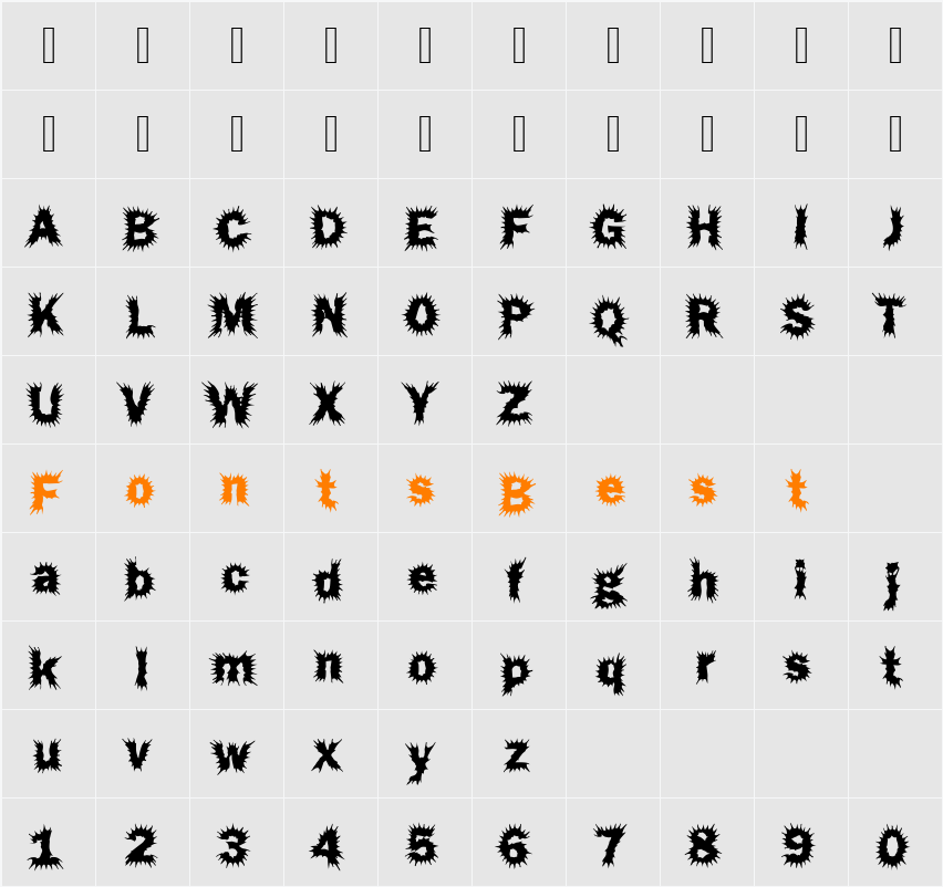 Funky35 Becker Character Map