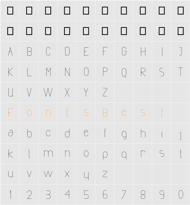 Exacta Character Map