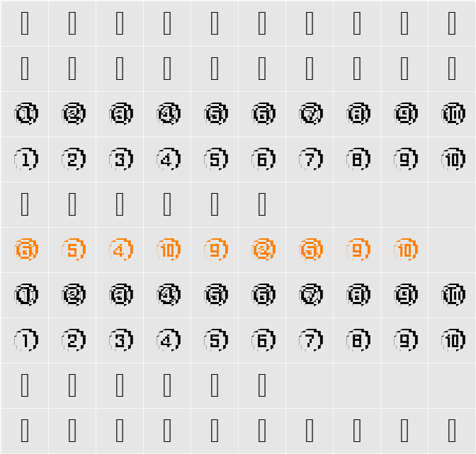 XRough25 Becker Character Map