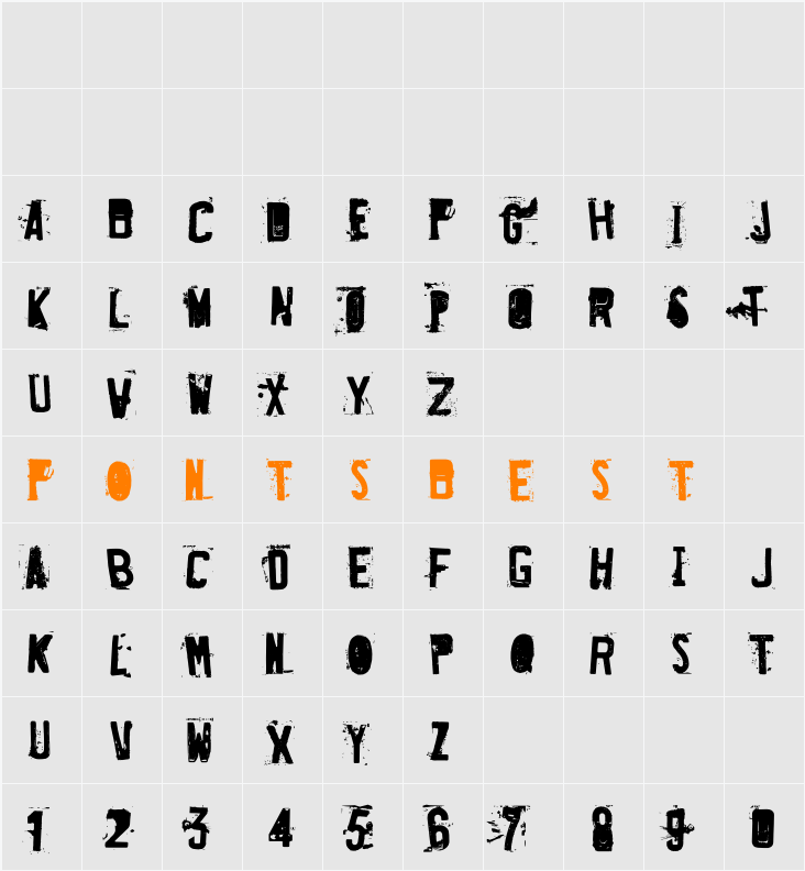 Destroyed License Plate Character Map