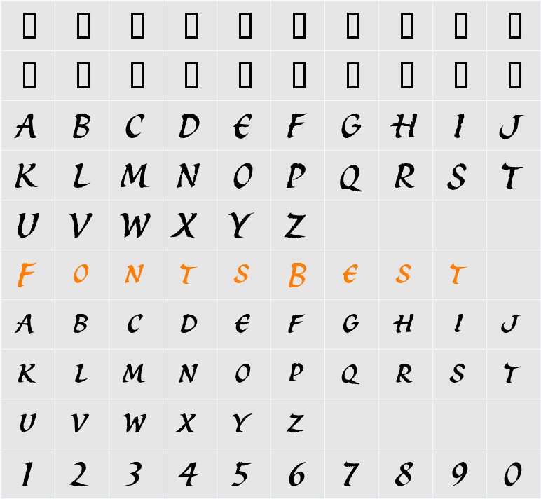 Spirit ITC TT Character Map
