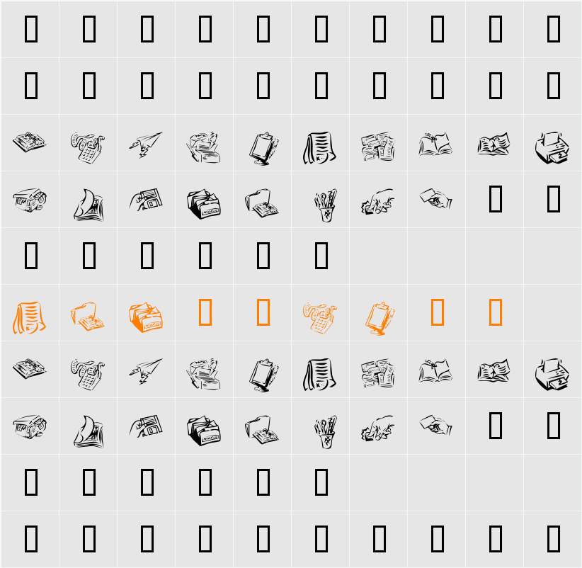 KR Office Character Map