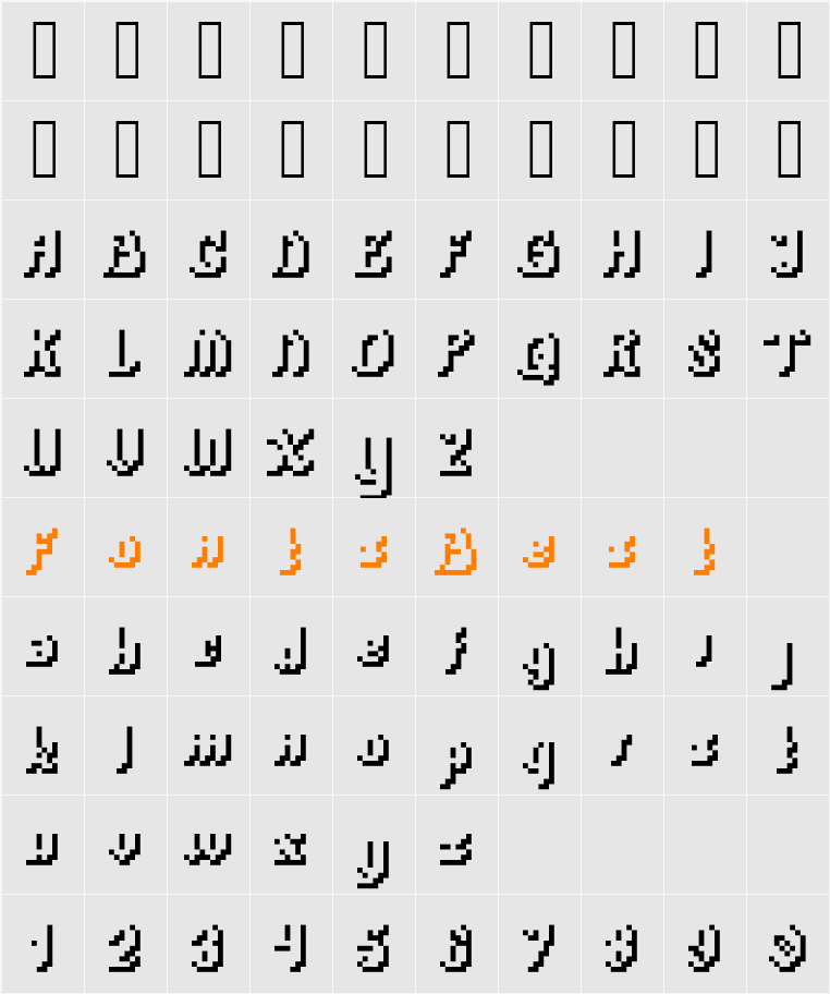 PlopDumpShadow Character Map