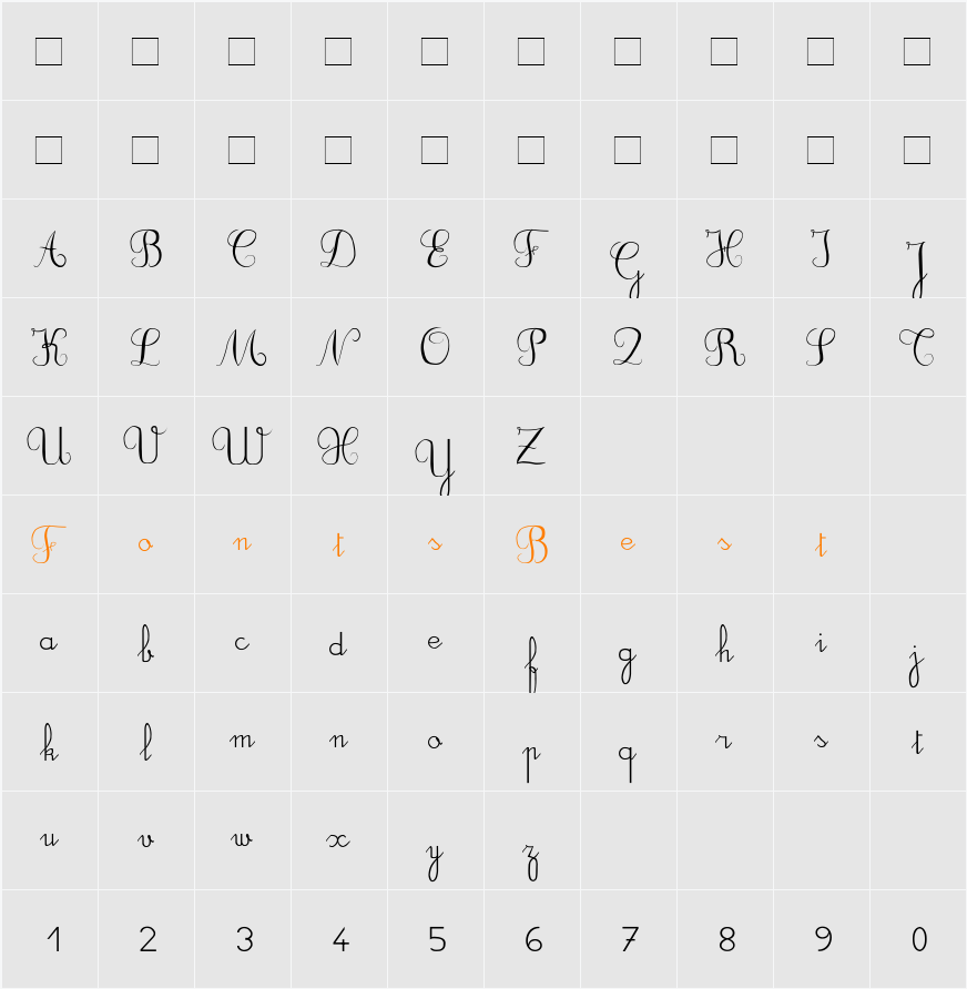 DuCahier 2 Character Map