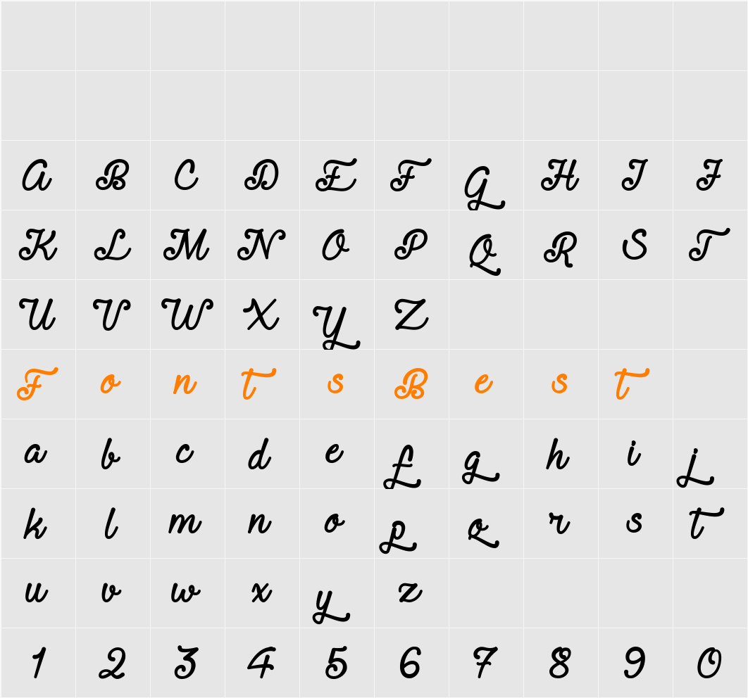 Requited Script Demo Character Map