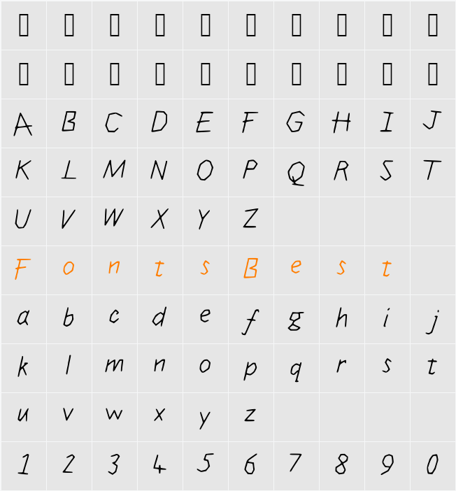JigglyDUO Character Map