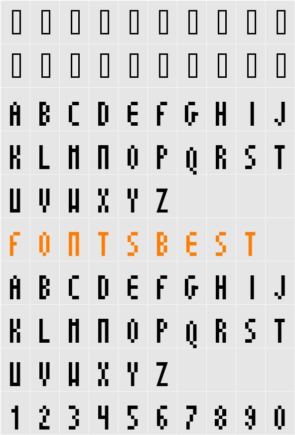 Super Fine P Character Map