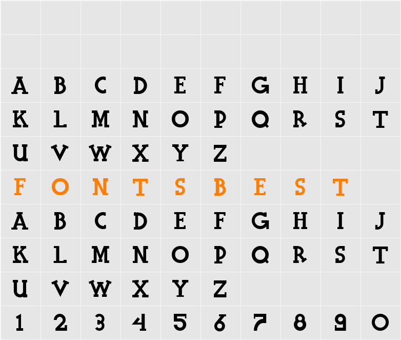 Halidians Blockserif Character Map
