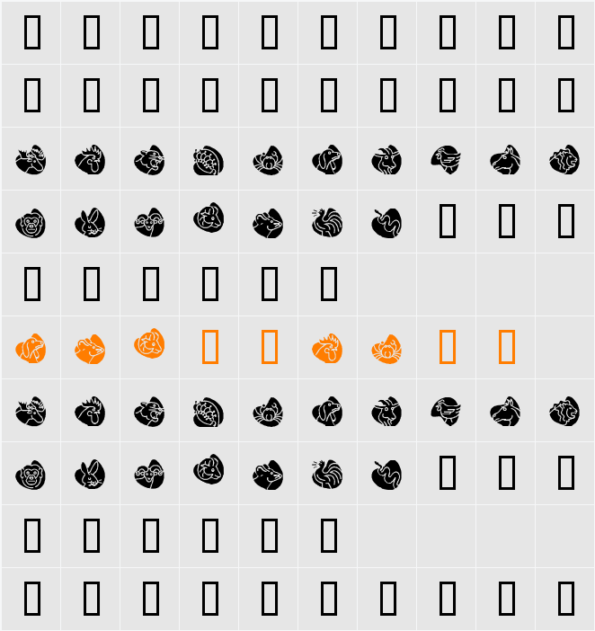 KR Animal Dings Character Map