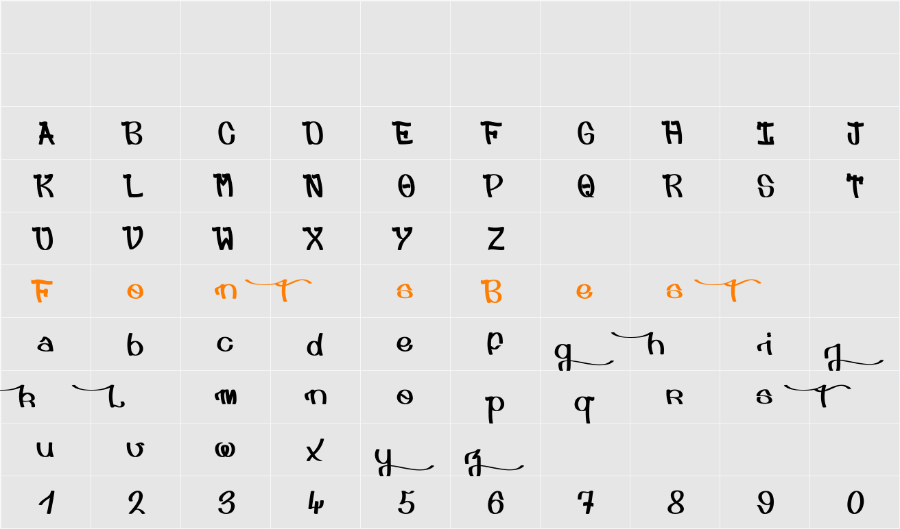 Djah Beat Character Map