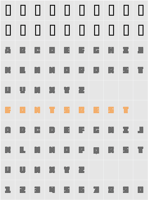 PorkerGrey Character Map